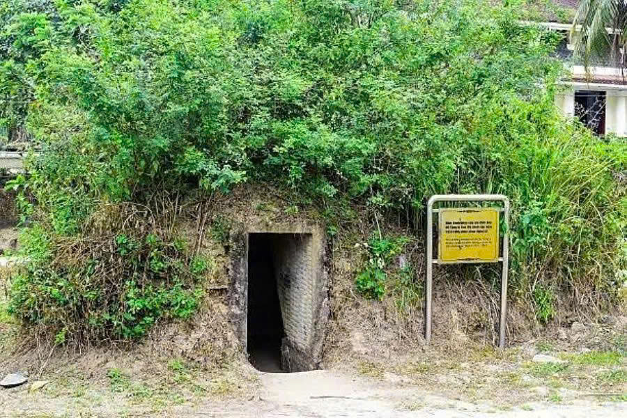 Hiding tunnel used by local villagers at the Son My Memorial Site in Quang Ngai, Vietnam