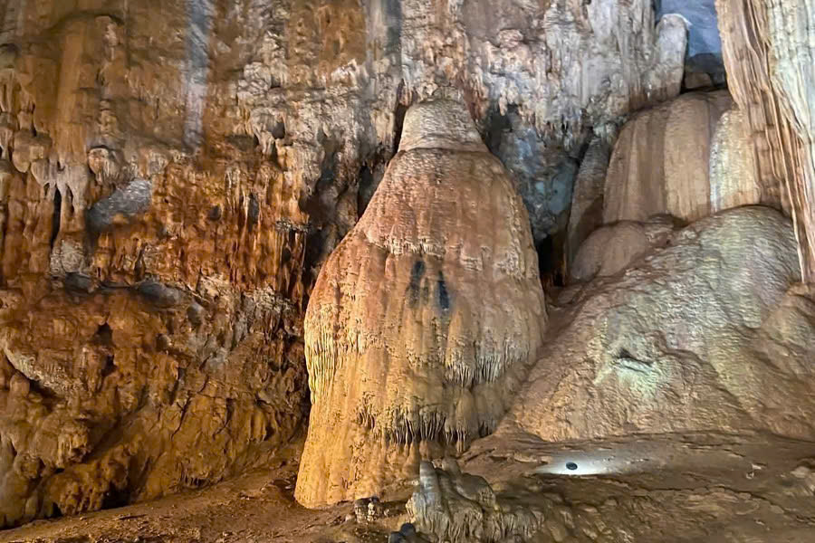 Natural rock formations inside Phong Nha Cave