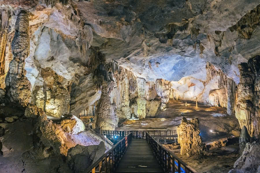 Inside Thien Duong Cave in Phong Nha